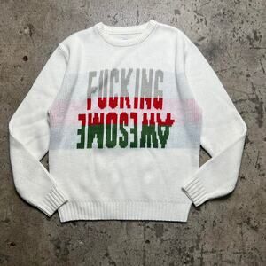White‎ knit FA pullover sweatshirt. Christmas color way M